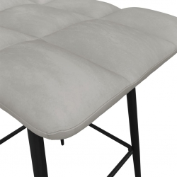 Stołki barowe, 2 szt., jasnoszare, obite aksamitem