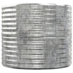 Donica ogrodowa, malowana proszkowo stal, 152x80x68 cm, srebrna