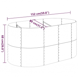 Donica ogrodowa, malowana proszkowo stal, 152x80x68 cm, srebrna