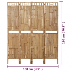 Parawan 4-panelowy, bambusowy, 160 x 180 cm
