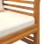 Ławka z kremowymi poduszkami, lite drewno akacjowe