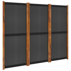 Parawan 3-panelowy, czarny, 210 x 180 cm