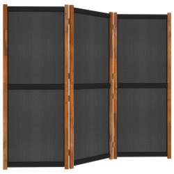 Parawan 3-panelowy, czarny, 210 x 180 cm