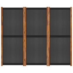 Parawan 3-panelowy, czarny, 210 x 180 cm