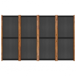 Parawan 4-panelowy, czarny, 280 x 180 cm