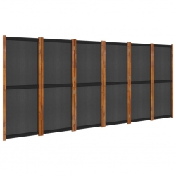 Parawan 6-panelowy, czarny, 420 x 180 cm