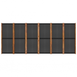Parawan 6-panelowy, czarny, 420 x 180 cm