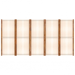 Parawan 5-panelowy, kremowy, 350 x 180 cm