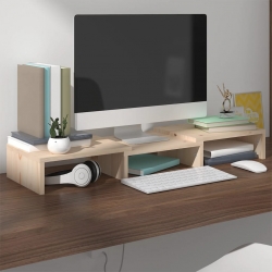 Podstawka na monitor, 60x24x10,5 cm, lite drewno sosnowe