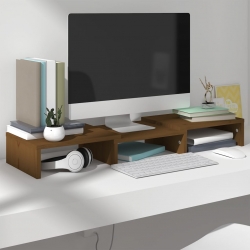 Podstawka na monitor, miodowy brąz, 60x24x10,5 cm, lita sosna