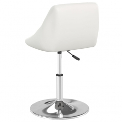 Krzesła stołowe, 4 szt., białe, obite sztuczną skórą