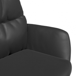 Fotel wypoczynkowy, czarny, sztuczna skóra