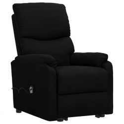 Rozkładany fotel ułatwiający wstawanie, czarny, tkanina