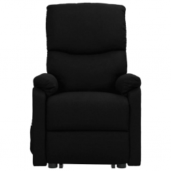 Rozkładany fotel ułatwiający wstawanie, czarny, tkanina