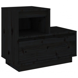 Szafki nocne, 2 szt., czarne, 60x34x51 cm, lite drewno sosnowe