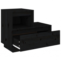 Szafki nocne, 2 szt., czarne, 60x34x51 cm, lite drewno sosnowe