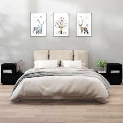 Szafki nocne, 2 szt., czarne, 60x34x51 cm, lite drewno sosnowe
