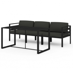 4-cz. zestaw mebli ogrodowych, poduszki, aluminium, antracyt