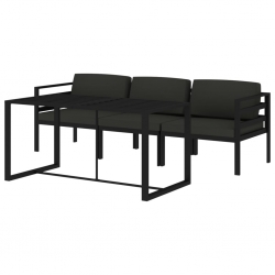 4-cz. zestaw mebli ogrodowych, poduszki, aluminium, antracyt