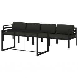5-cz. zestaw mebli ogrodowych, poduszki, aluminium, antracyt