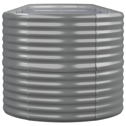 Donica ogrodowa, malowana proszkowo stal, 440x80x68 cm, szara