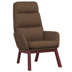 Krzesło wypoczynkowe, brązowe, obite tkaniną