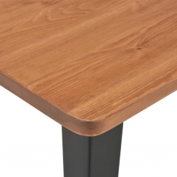 Stolik barowy, czarny, 60x60x108 cm, lite drewno sosnowe i stal