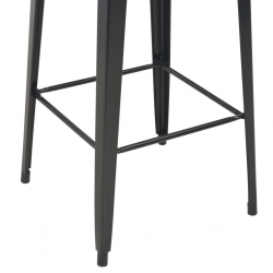 Stolik barowy, czarny, 60x60x108 cm, lite drewno sosnowe i stal