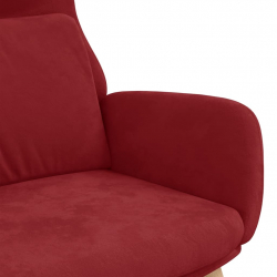 Fotel wypoczynkowy, winna czerwień, obity aksamitem