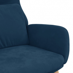 Fotel wypoczynkowy, niebieski, obity aksamitem