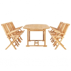 7-cz. zestaw mebli do ogrodu, 150-200x100x75 cm, drewno tekowe