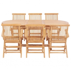 7-cz. zestaw mebli do ogrodu, 150-200x100x75 cm, drewno tekowe