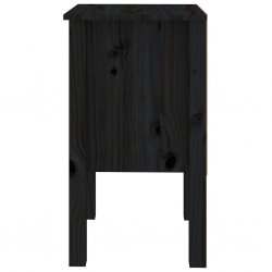 Szafka nocna, czarna, 40x35x61,5 cm, lite drewno sosnowe
