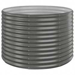 Donica ogrodowa, malowana proszkowo stal, 100x100x68 cm, szara
