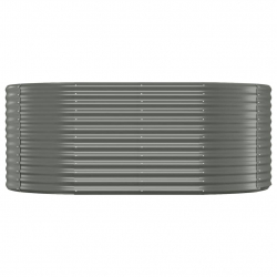 Donica ogrodowa, malowana proszkowo stal, 175x100x68 cm, szara