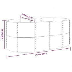 Donica ogrodowa, malowana proszkowo stal, 175x100x68 cm
