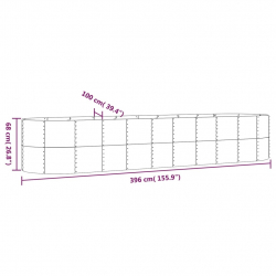 Donica ogrodowa, malowana proszkowo stal, 396x100x68 cm