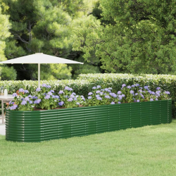 Donica ogrodowa, malowana proszkowo stal, 507x100x68 cm zielona