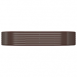 Donica ogrodowa, malowana proszkowo stal, 214x140x36 cm, brąz