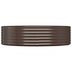 Donica ogrodowa, malowana proszkowo stal, 214x140x36 cm, brąz