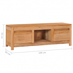 Szafka pod telewizor, 100x30x35 cm, lite drewno tekowe