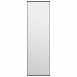 Lustro na drzwi, czarne, 30x100 cm, szkło i aluminium
