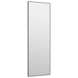 Lustro na drzwi, czarne, 40x100 cm, szkło i aluminium