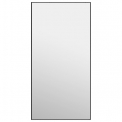 Lustro na drzwi, czarne, 50x100 cm, szkło i aluminium