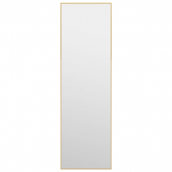 Lustro na drzwi, złote, 30x100 cm, szkło i aluminium