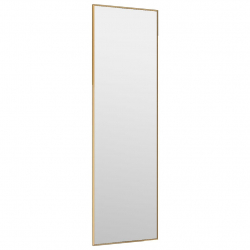 Lustro na drzwi, złote, 30x100 cm, szkło i aluminium