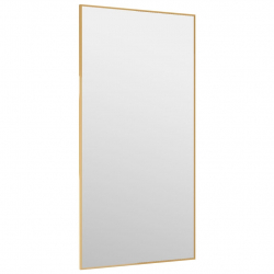 Lustro na drzwi, złote, 40x80 cm, szkło i aluminium