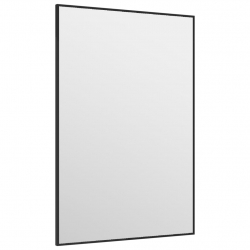 Lustro na drzwi, czarne, 40x60 cm, szkło i aluminium