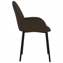 Krzesła stołowe, 2 szt., brązowe, obite sztuczną skórą