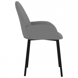 Krzesła stołowe, 2 szt., szare, sztuczna skóra